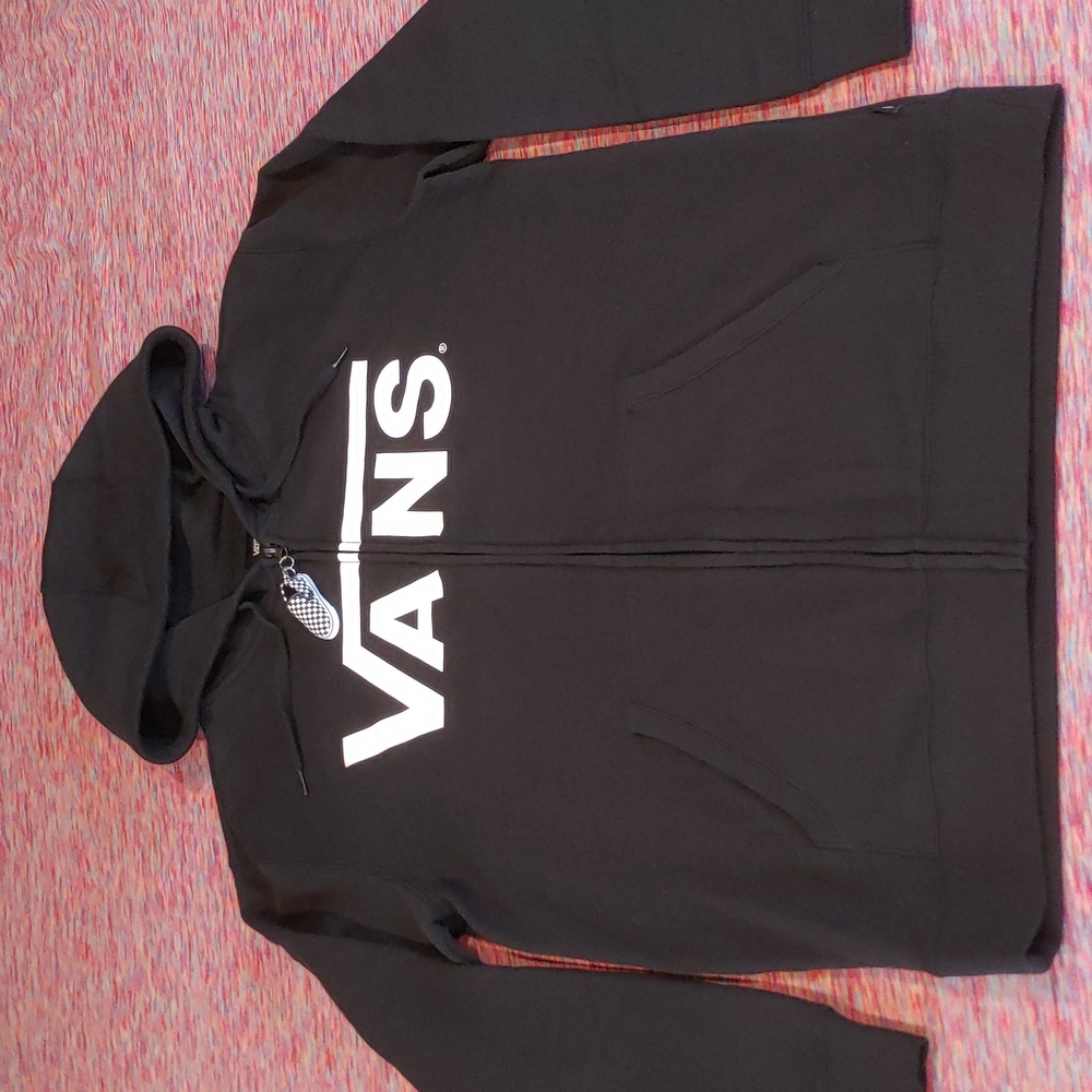 VANS Zip Up Hoodie w/custom zipper bling! FIRE! *USED* & in Excellent Condition!